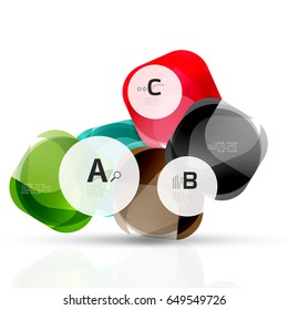 Vector glossy square elements. Vector template background for print workflow layout, diagram, number options or web design banner