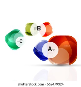 Vector glossy square elements. Vector template background for print workflow layout, diagram, number options or web design banner