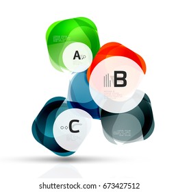 Vector glossy square elements. Vector template background for print workflow layout, diagram, number options or web design banner