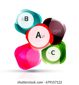 Vector glossy square elements. Vector template background for print workflow layout, diagram, number options or web design banner