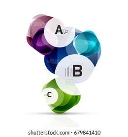 Vector glossy square elements. Vector template background for print workflow layout, diagram, number options or web design banner