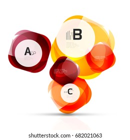 Vector glossy square elements. Vector template background for print workflow layout, diagram, number options or web design banner