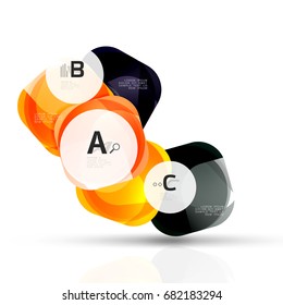 Vector glossy square elements. Vector template background for print workflow layout, diagram, number options or web design banner