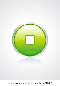a vector glossy stop button