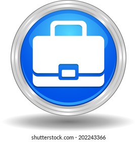 Vector glossy suitcase web icon