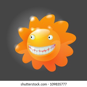 vector glossy sun character