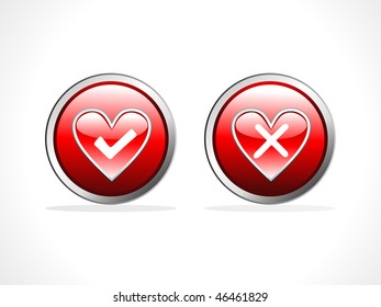 Vector Glossy  Symbol  Heart Buttons