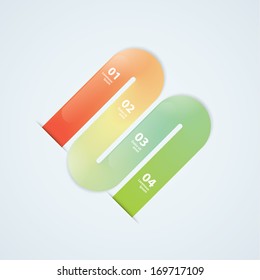 Vector glossy template. Serpentine colorfully template with place for your content. Four choices, steps. Template for presentation or template.