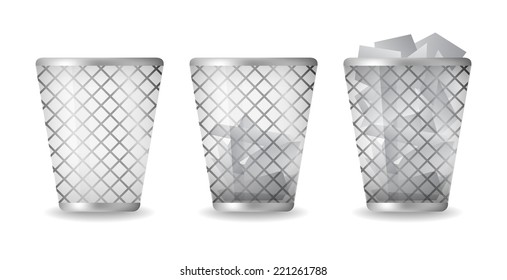 vector glossy trash indicator with light shadow