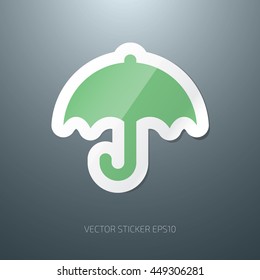 Vector glossy umbrella paper sticker icon