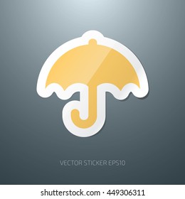 Vector glossy umbrella paper sticker icon
