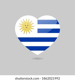 Vektorgrafik-Glossy-Uruguay-Flaggenherz