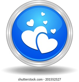 Vector glossy valentine heart web icon