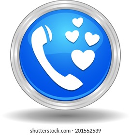 Vector glossy valentine phone web icon