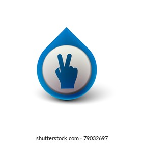 vector glossy victory  web icon design element.