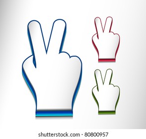 vector glossy victory web icon design element.