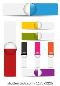 Vector - Glossy web banners with colored bars.
