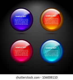 Vector glossy web boxes