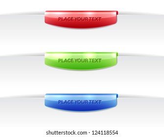 Vector glossy web tags collection