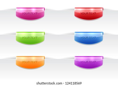 Vector glossy web tags collection