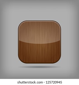 Vector glossy wooden app button
