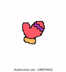 vector glove concept in pixel art