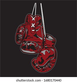 Guante vectorial. Diseño plantilla de boxeo de guante en estilo de arte.