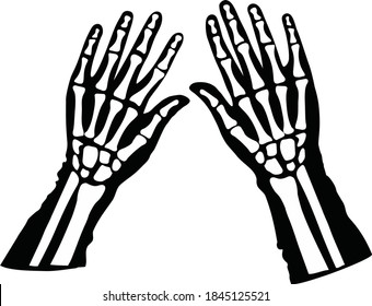 Vector of the gloves with the bones.