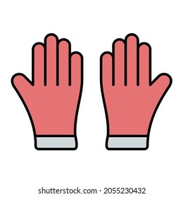 Vector Gloves Filled Outline Icon Design
