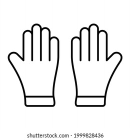 Vector Gloves Outline Icon Design
