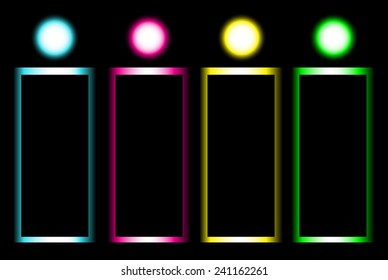 Vector glow banner design template.