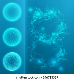 Vector glow blue cosmos abstract elements. Space theme for your design