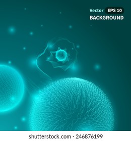Vector glow blue cosmos abstract background. Space theme for your design
