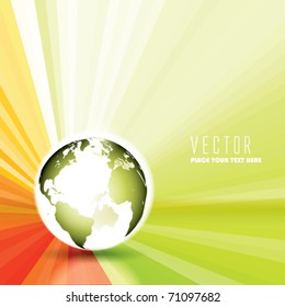 Vector Glow Globe with Sun Rays