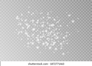 Vector glow light effect. Sparkle, shine dust isolated on transparent