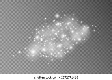 Vector glow light effect. Sparkle, shine dust isolated on transparent