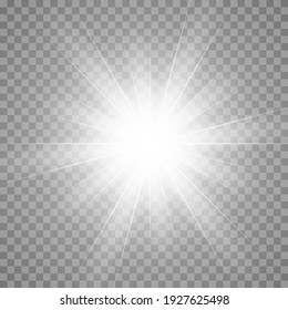 Vector glow light effect. Star burst isolated on transparent.