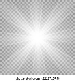 Vector glow light effect. Star burst isolated on transparent. Stock royalty free vector illustration