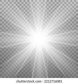 Vector glow light effect. Star burst isolated on transparent. Stock royalty free vector illustration