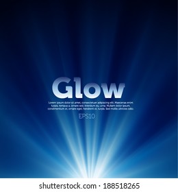 Vector glow on blue background