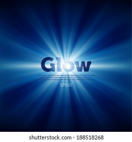 Vector glow on blue background