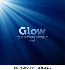 Vector glow on blue background