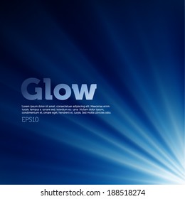 Vector glow on blue background