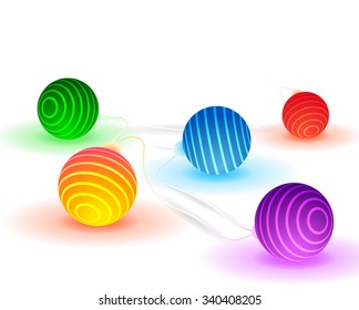 Vector glow realistic Christmas light ball on white background