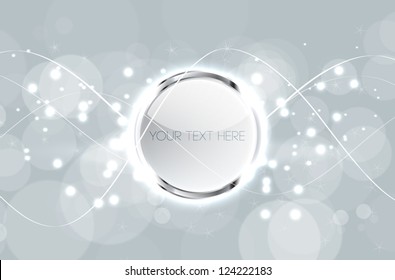 Vector glowing abstract background with round banner