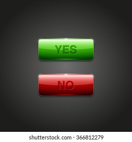 Vector glowing Accept & Decline buttons