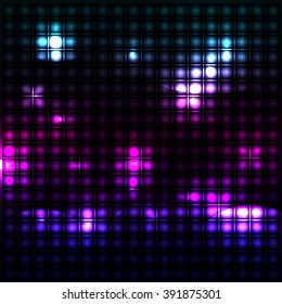 Vector glowing background with neon squares.