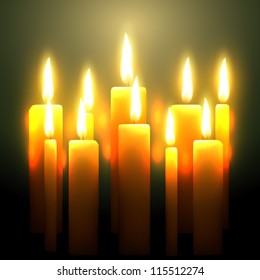 vector glowing candle design illustration