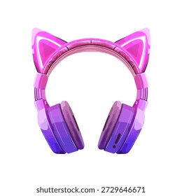Auriculares de oído de gato brillantes de Vector