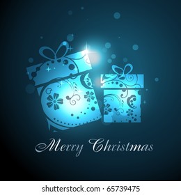 vector glowing christmas gift illustration